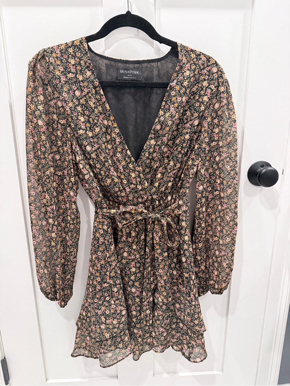 MINKPINK Black Floral Mini Dress